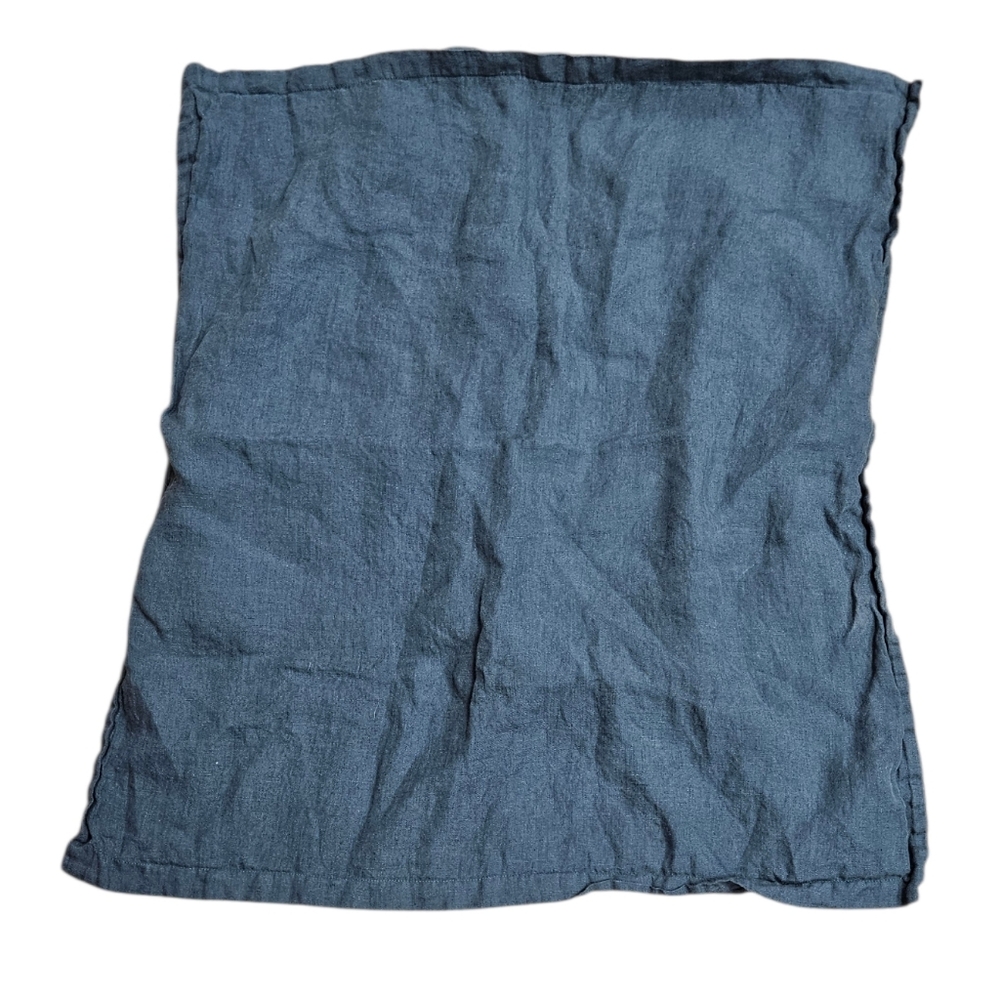 CB2 European Flax Linen Pillow Sham Dark Teal 26x26 Inches Pillow Case